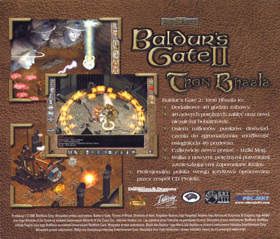 Baldur's Gate II: Throne of Bhaal cover or packaging material - MobyGames