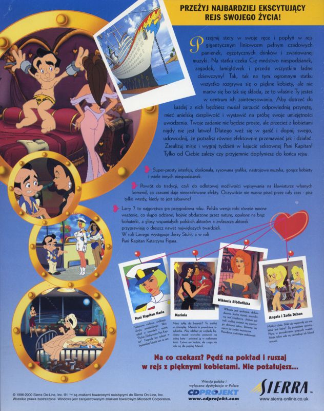 Back Cover for Leisure Suit Larry: Love for Sail! (Windows)