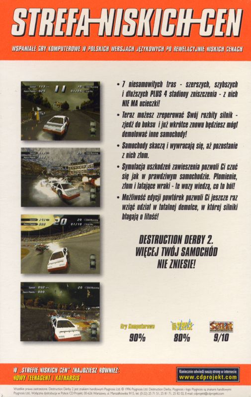 Back Cover for Destruction Derby 2 (DOS and Windows) (Strefa Niskich Cen release)