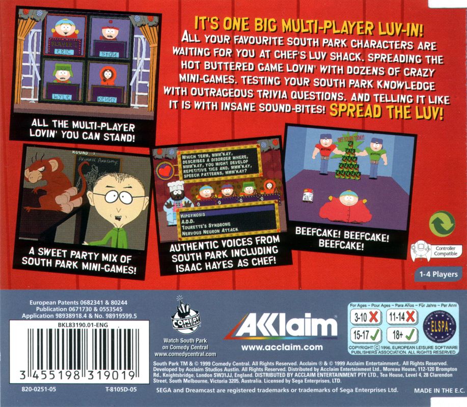 N64☆SOUTH PARK CHEF'S LUV SHACK 海外版 ポスター