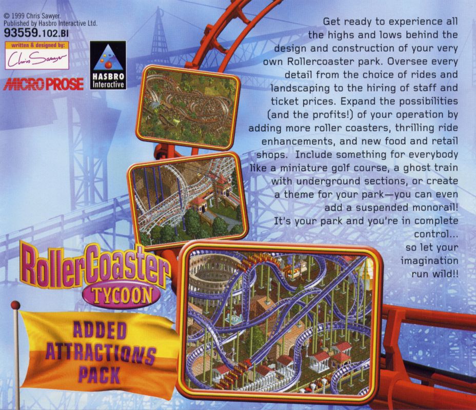 Other for RollerCoaster Tycoon: Corkscrew Follies (Windows): Jewel Case - Back
