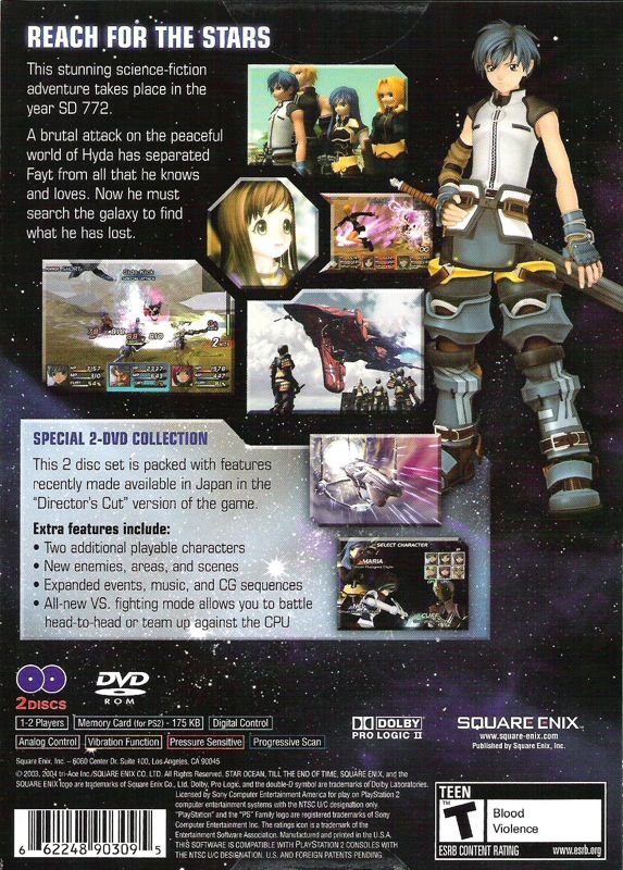 Back Cover for Star Ocean: Till the End of Time (PlayStation 2)