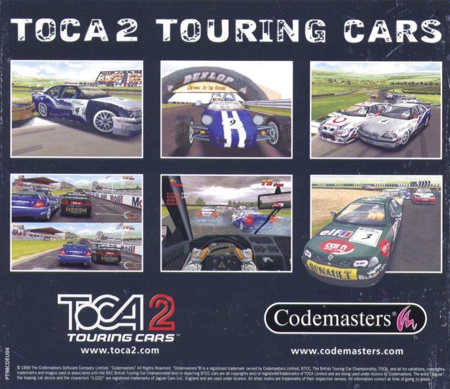 Other for TOCA 2: Touring Car Challenge (Windows): Jewel Case - Back