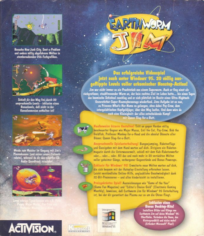 Back Cover for Earthworm Jim: Special Edition (Windows)