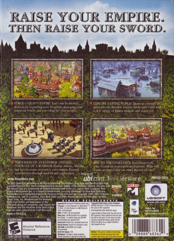 Back Cover for The Settlers: Rise of an Empire (Windows)