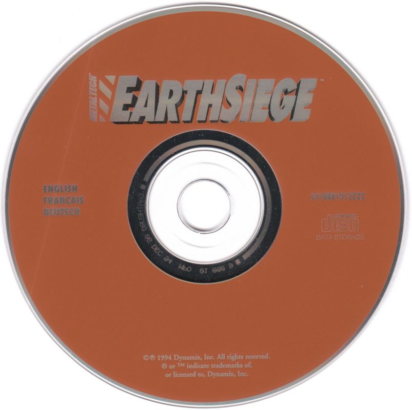 Media for Metaltech: EarthSiege (DOS) (CD-ROM release)