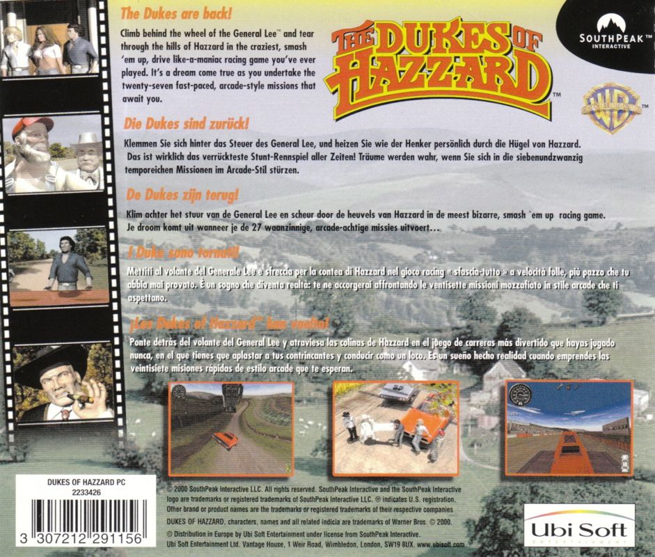 Other for The Dukes of Hazzard: Racing for Home (Windows): Jewel Case - Back