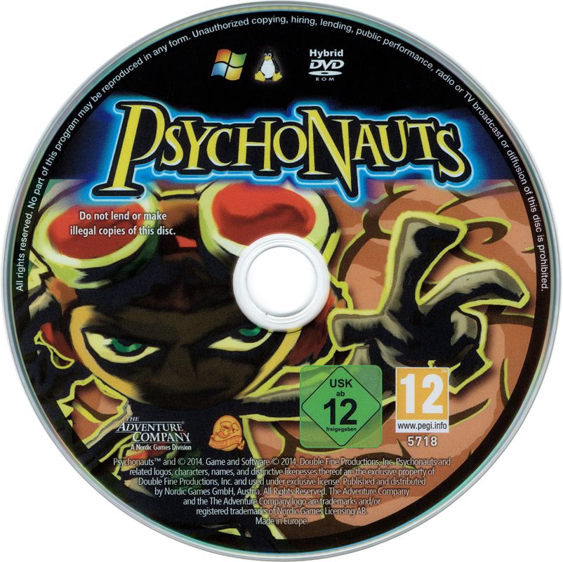 Media for Psychonauts (Linux and Macintosh and Windows) (Re-release)