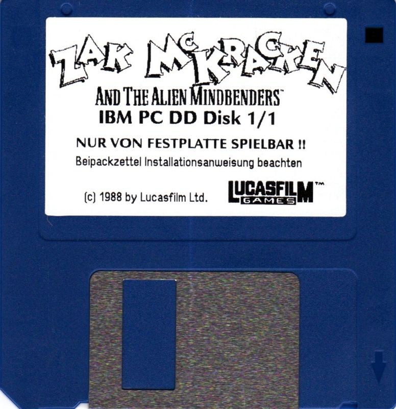 Media for Games, Games, Games: Maniac Mansion + Zak McKracken + Indiana Jones and the last Crusade (DOS): Zak McKracken - Disk