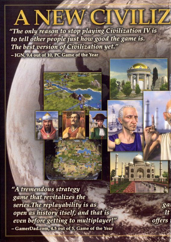 Inside Cover for Sid Meier's Civilization IV (Game of the Year Edition) (Windows): Left Side