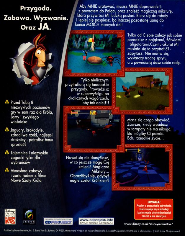 Back Cover for Disney's The Emperor's New Groove (Windows) (English version)