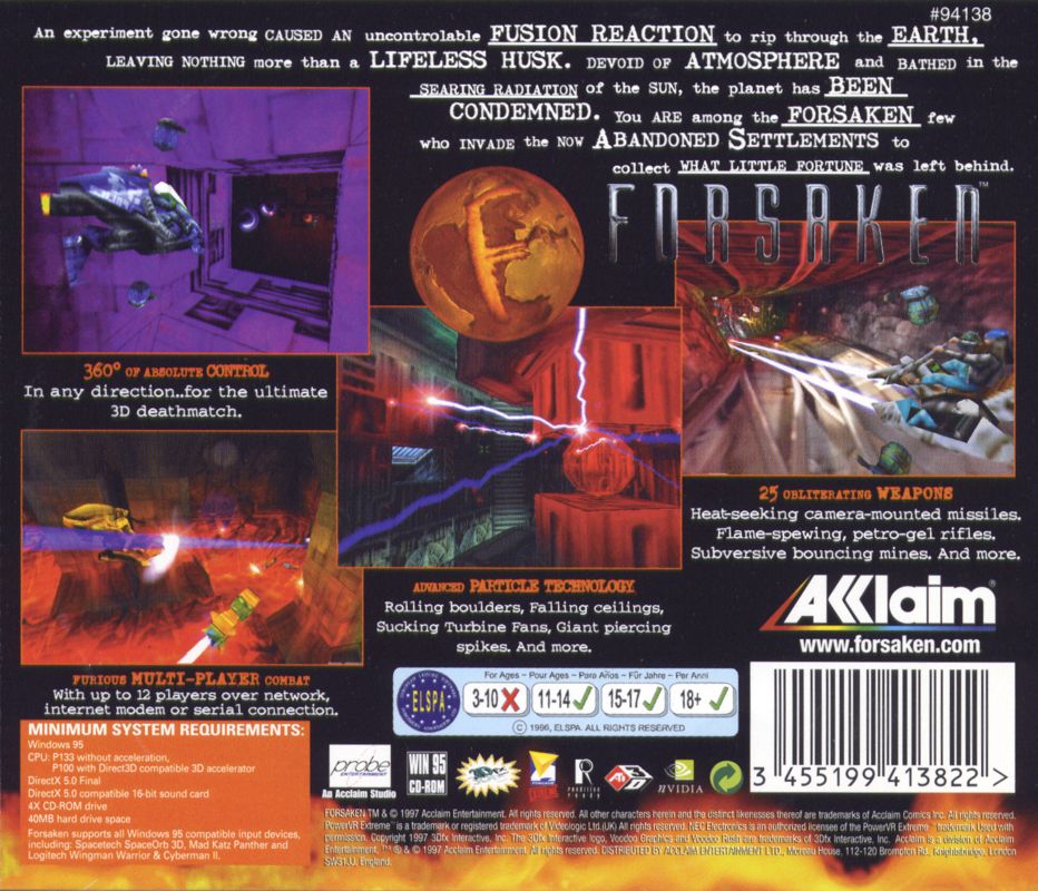 Other for Forsaken (Windows): Jewel Case - Back