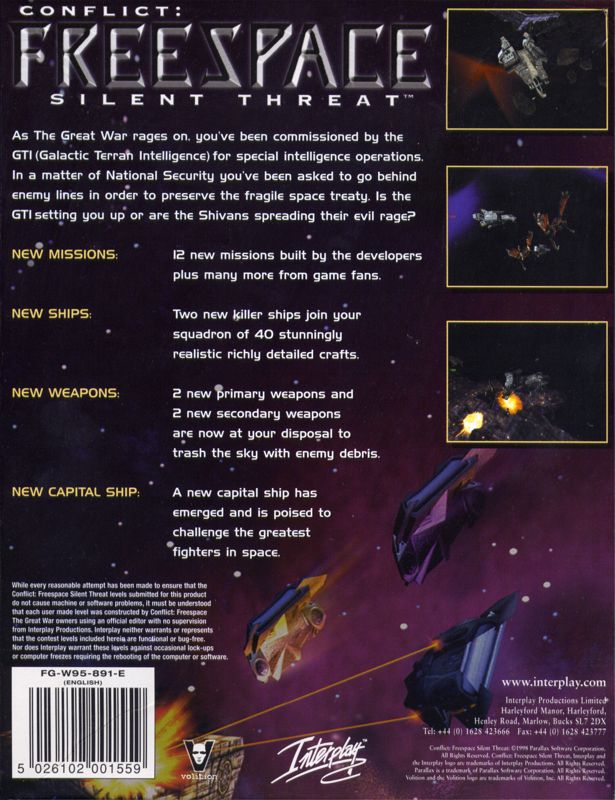 Back Cover for Descent: Freespace - Silent Threat (Windows)