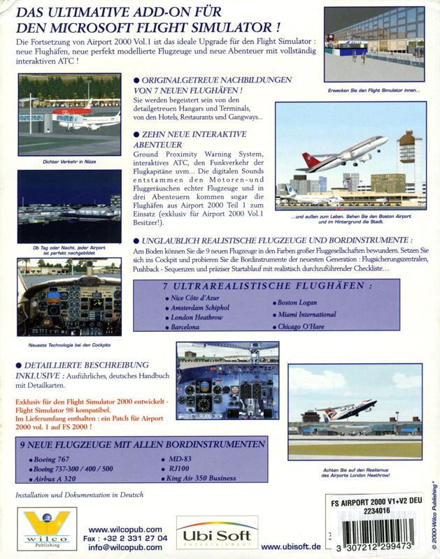 Back Cover for Airport 2000: Volume 2 (Windows)