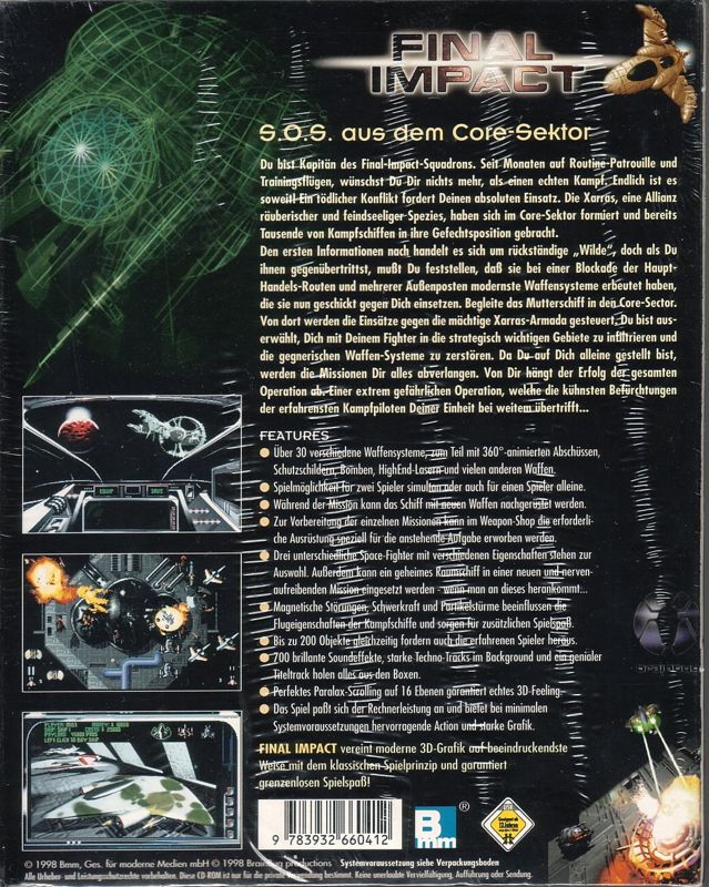 Back Cover for Final Impact (DOS)