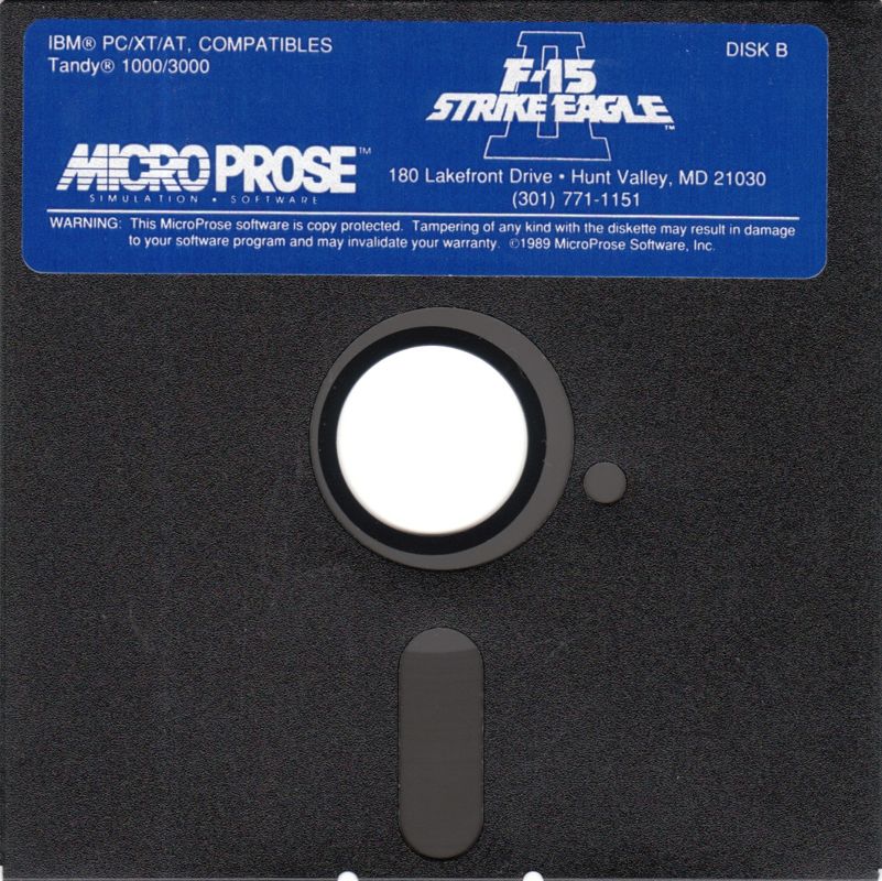 Media for F-15 Strike Eagle II (DOS) (5.25" Floppy Disk version, 1989 release): Disk 2/2