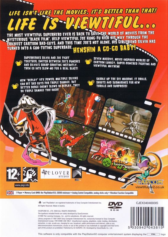Back Cover for Viewtiful Joe 2 (PlayStation 2)