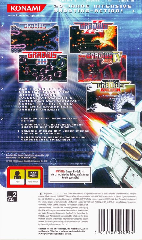 Back Cover for Gradius Collection (PSP)