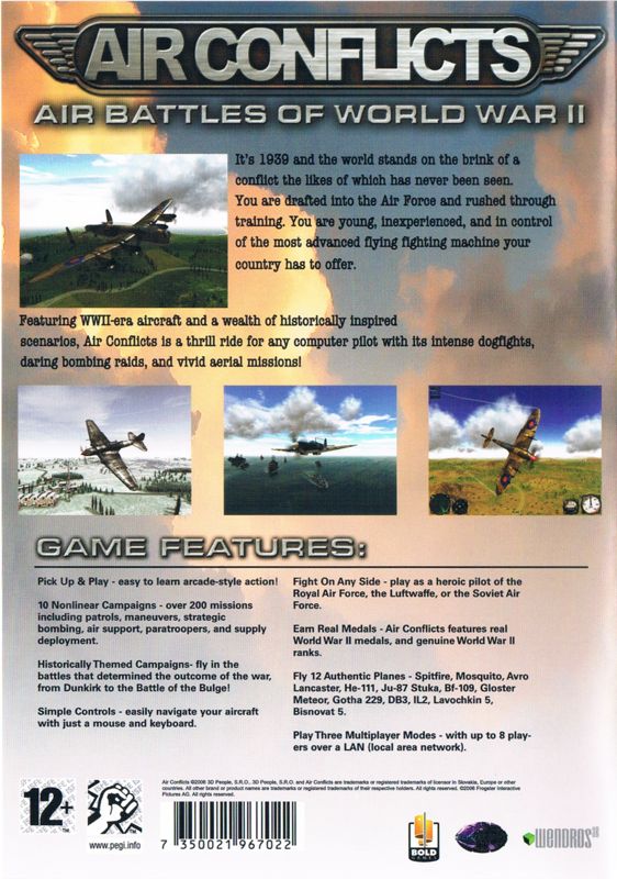 Back Cover for Air Conflicts: Air Battles of World War II (Windows)