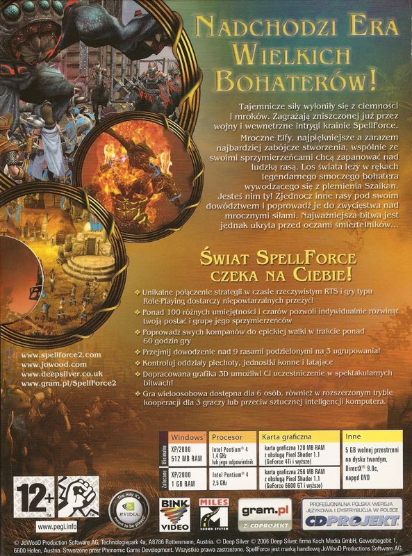 Back Cover for SpellForce 2: Shadow Wars (Windows)