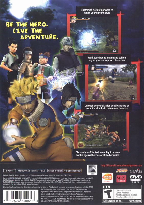 Back Cover for Naruto: Uzumaki Chronicles (PlayStation 2)