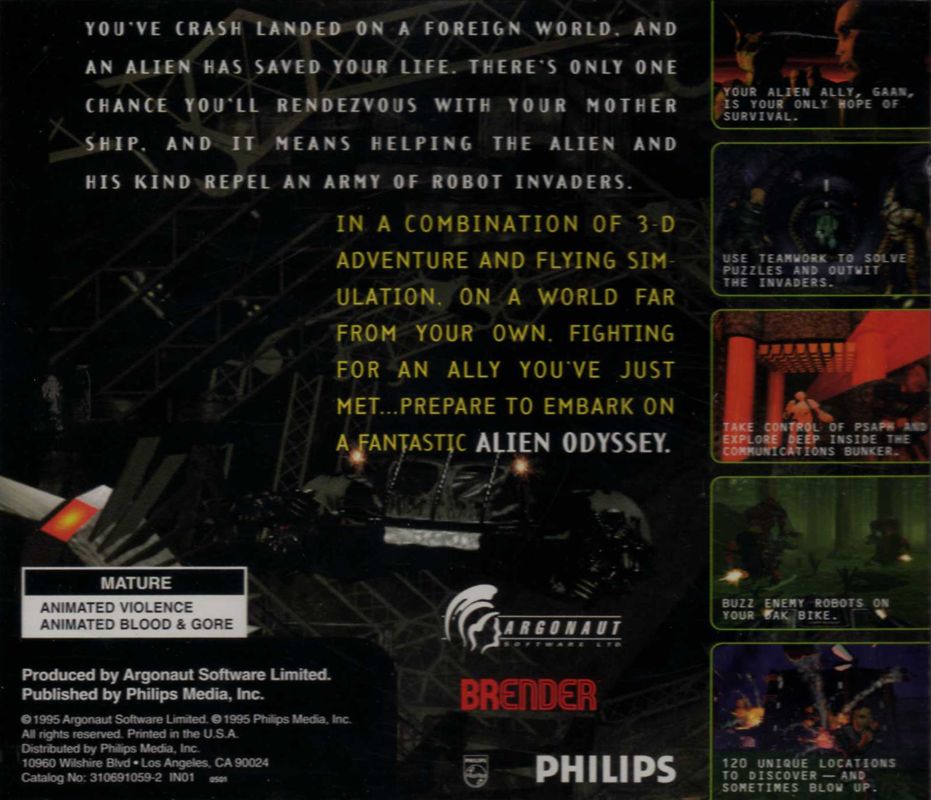 Other for Alien Odyssey (DOS): Jewel Case - Back