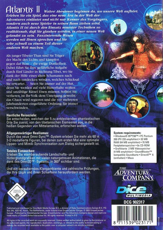 Back Cover for Beyond Atlantis (Windows) (Dice Multimedia release)