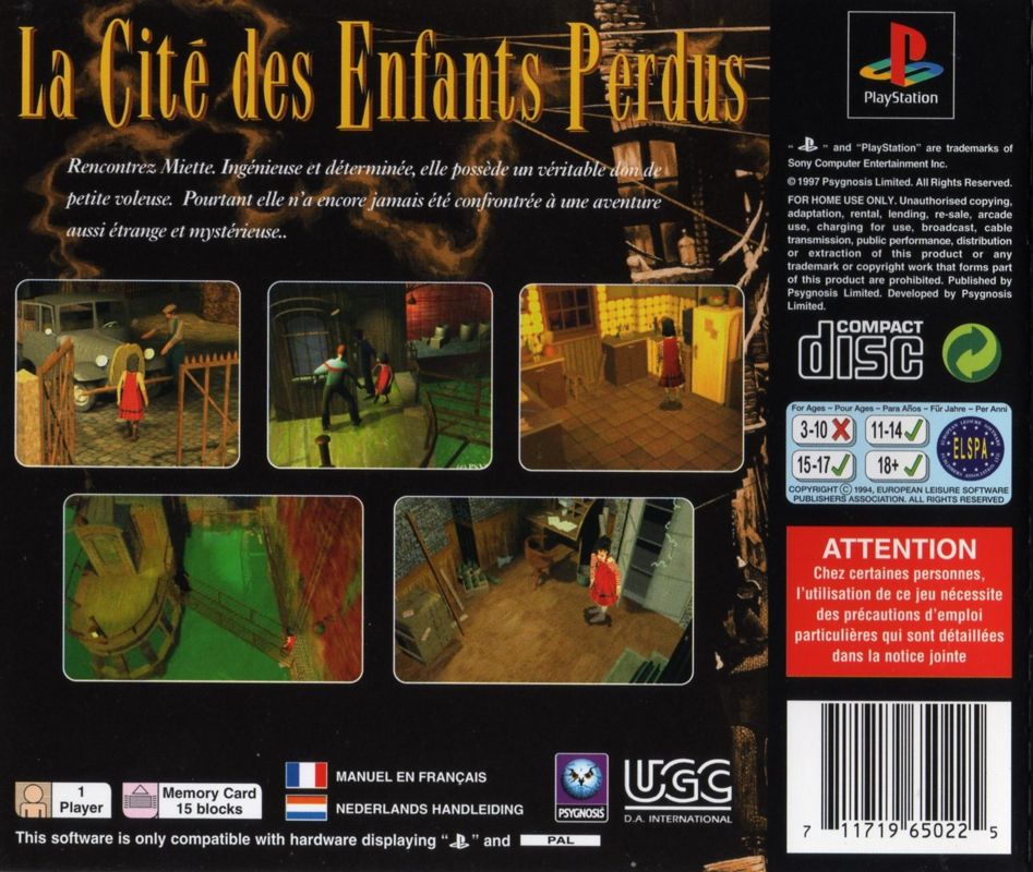 Back Cover for The City of Lost Children (PlayStation)