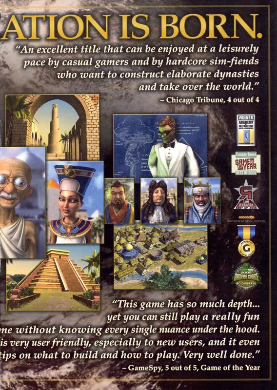 Inside Cover for Sid Meier's Civilization IV (Game of the Year Edition) (Windows): Right Side