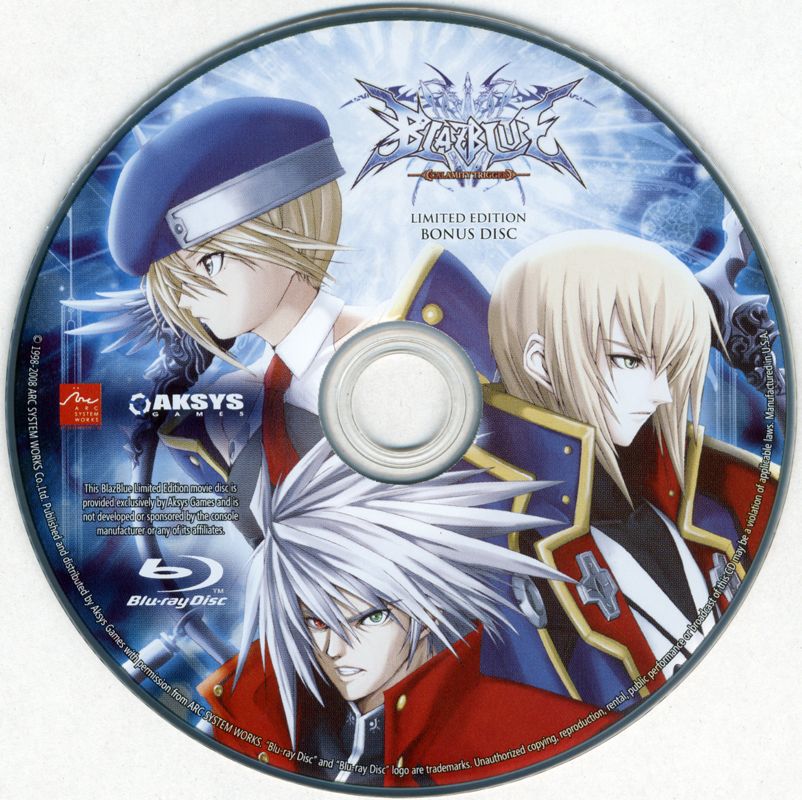 Media for BlazBlue: Calamity Trigger (Limited Edition) (PlayStation 3): Bonus disc