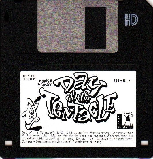 Media for Maniac Mansion: Day of the Tentacle (DOS) (Disk-Version NON-Talkie (OEM)): Disk 7/7