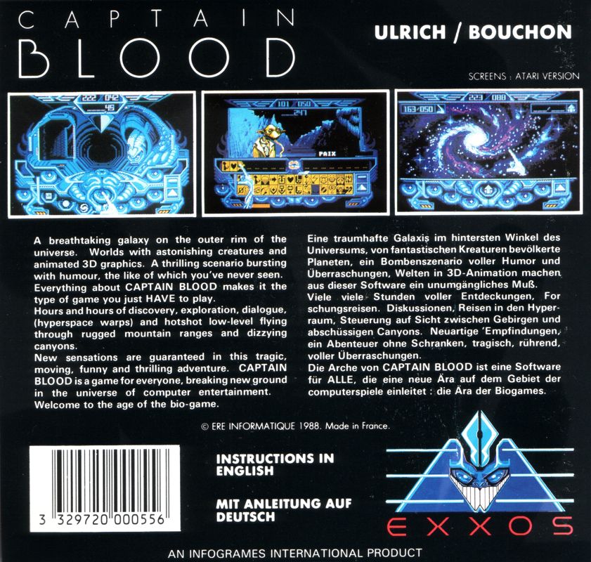 Back Cover for Captain Blood (ZX Spectrum)