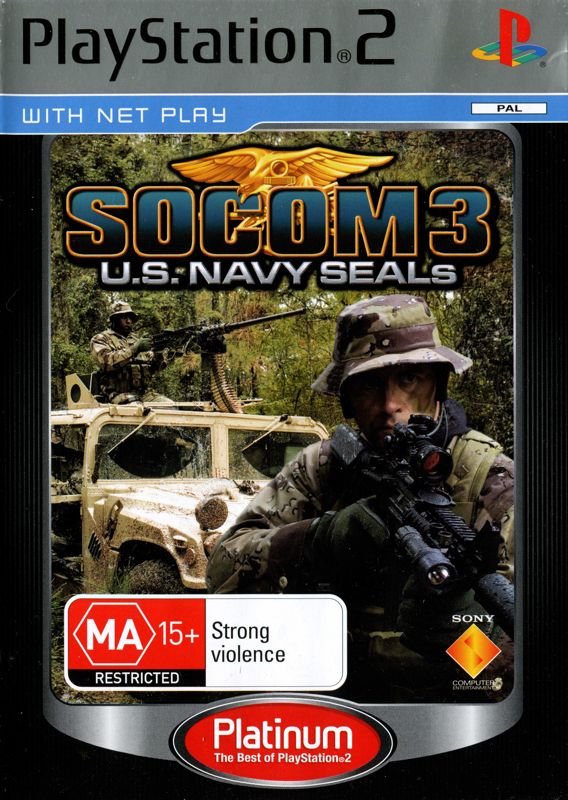 Front Cover for SOCOM 3: U.S. Navy SEALs (PlayStation 2) (Platinum release)