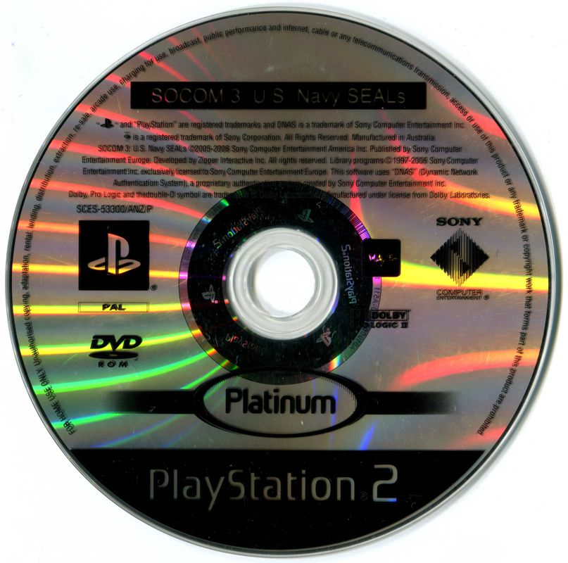 Media for SOCOM 3: U.S. Navy SEALs (PlayStation 2) (Platinum release)