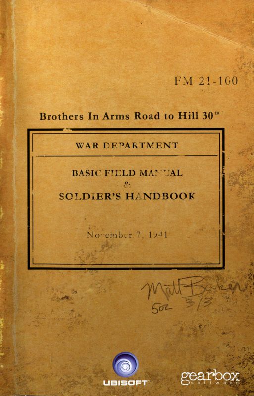 Manual for Brothers in Arms: Road to Hill 30 (PlayStation 2) (Platinum release): Front