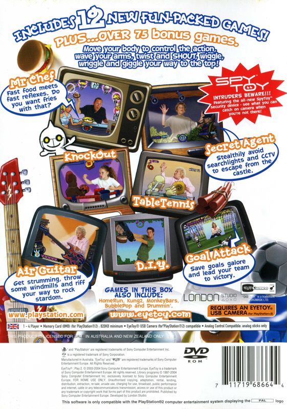 Back Cover for EyeToy: Play 2 (PlayStation 2)