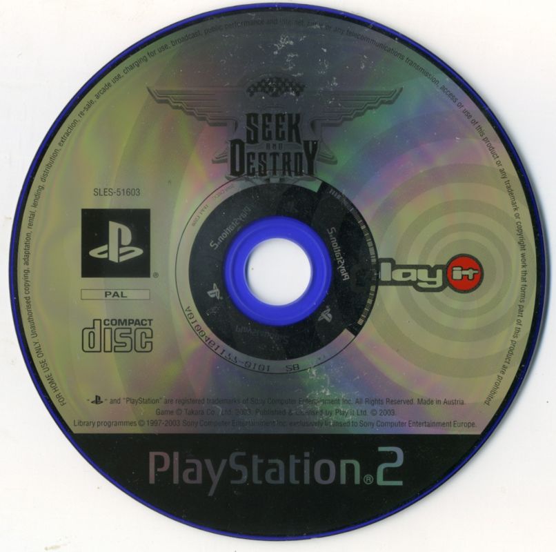 Media for Seek and Destroy (PlayStation 2) (with ELSPA rating)