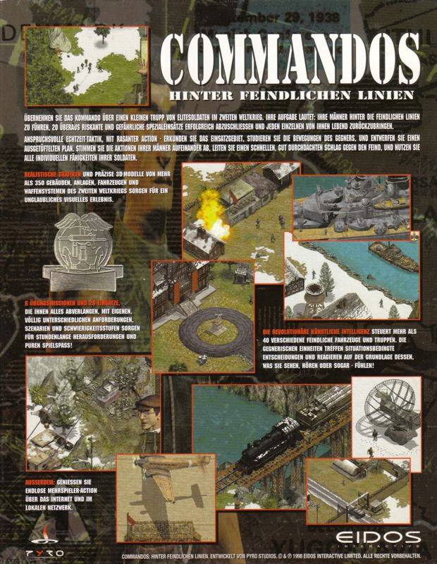 Back Cover for Commandos: Behind Enemy Lines (Windows)