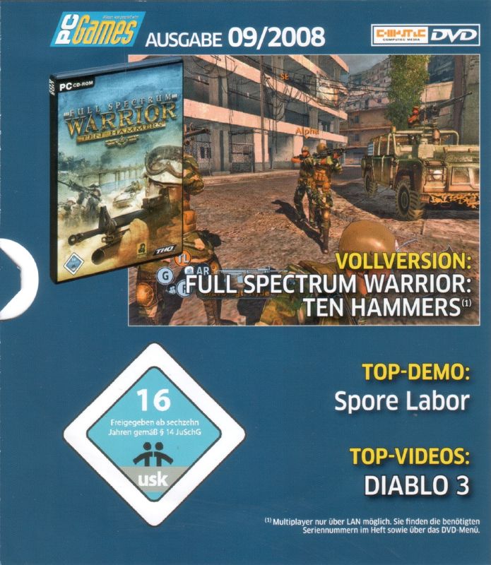 Front Cover for Full Spectrum Warrior: Ten Hammers (Windows) (PC Games Extended 09/2008 covermount)