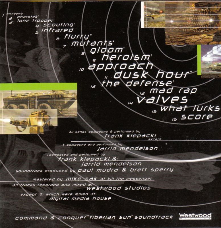 Soundtrack for Command & Conquer: Tiberian Sun - Firepower (Windows): Cardboard Sleeve - Back