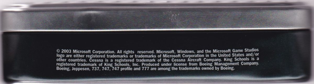 Inside Cover for Microsoft Flight Simulator 2004: A Century of Flight (Windows) (Includes steel box release and a Corgi model): Steel Tin: Bottom