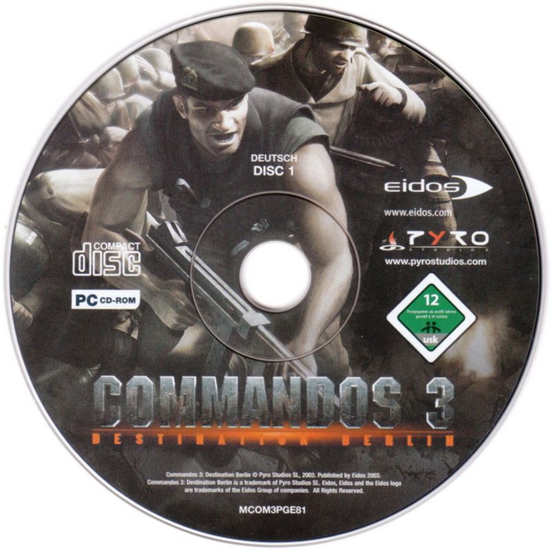 Media for Commandos 3: Destination Berlin (Windows): Disc 1