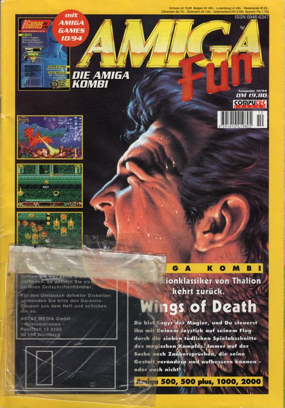 Front Cover for Wings of Death (Amiga) (Amiga Fun 1994/10 cover disk)