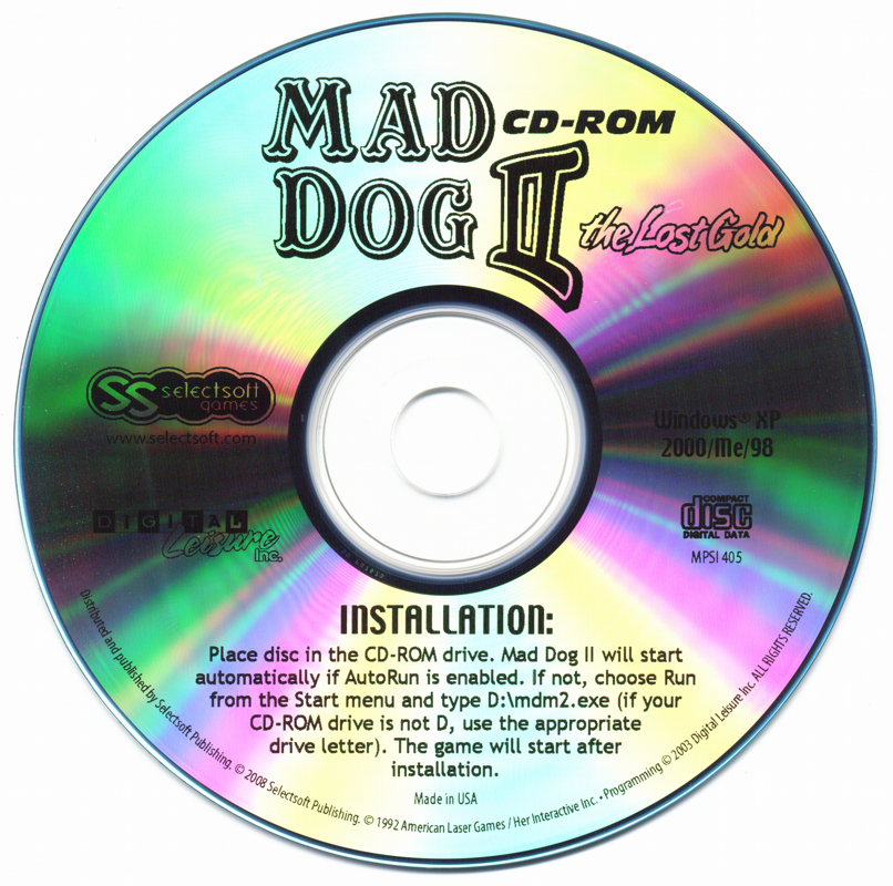 Mad Dog II The Lost Gold Cover Or Packaging Material MobyGames