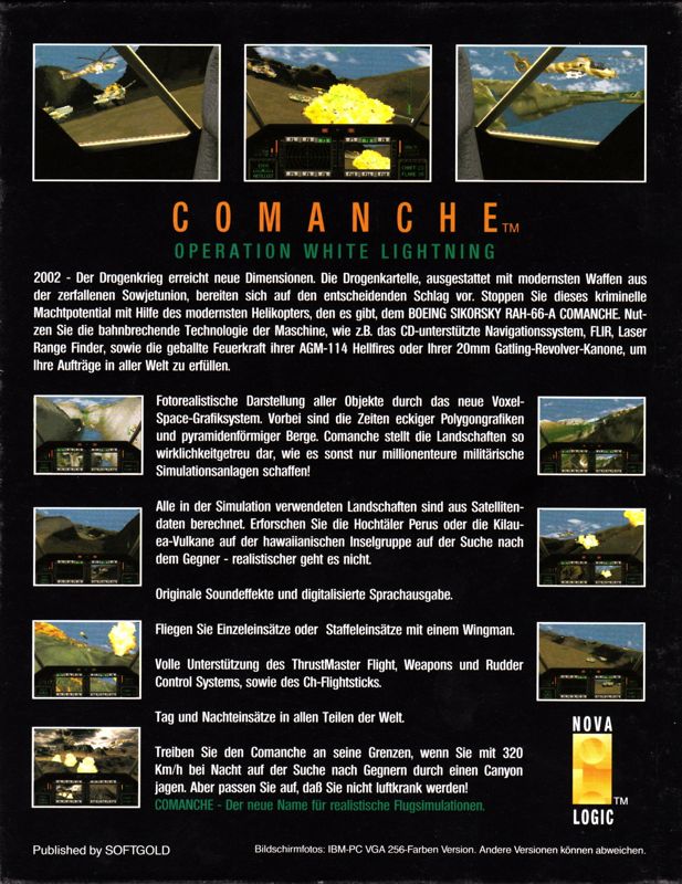 Back Cover for Comanche: Maximum Overkill (DOS)