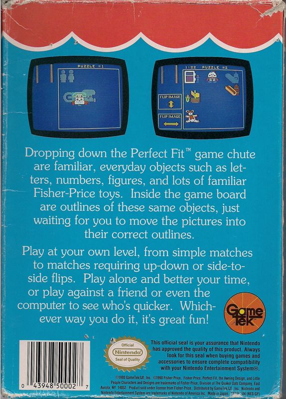 Back Cover for Fisher-Price Perfect Fit (NES)