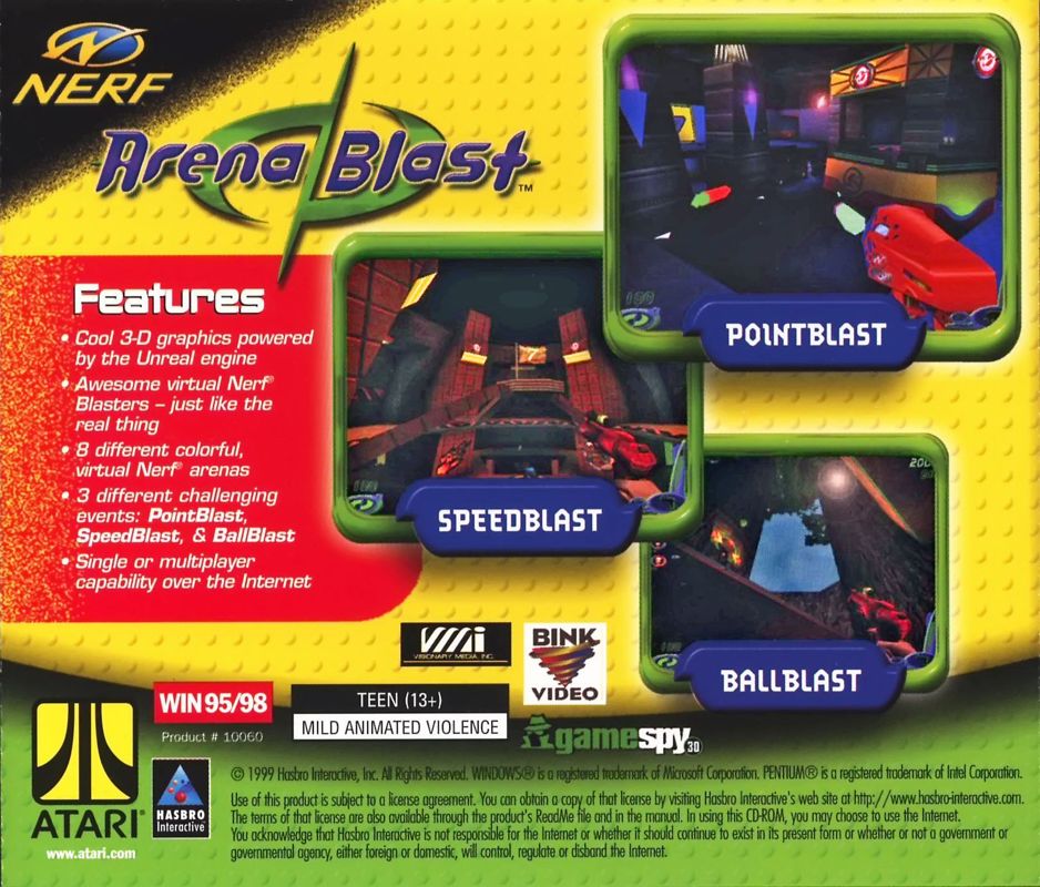 Other for Nerf Arena Blast (Windows): Jewel Case - Back