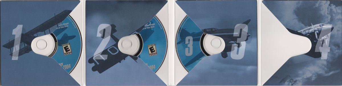 Other for Microsoft Flight Simulator 2004: A Century of Flight (Windows) (Includes steel box release and a Corgi model): Full four panel card disc holder: Inner (Disc 4 missing)
