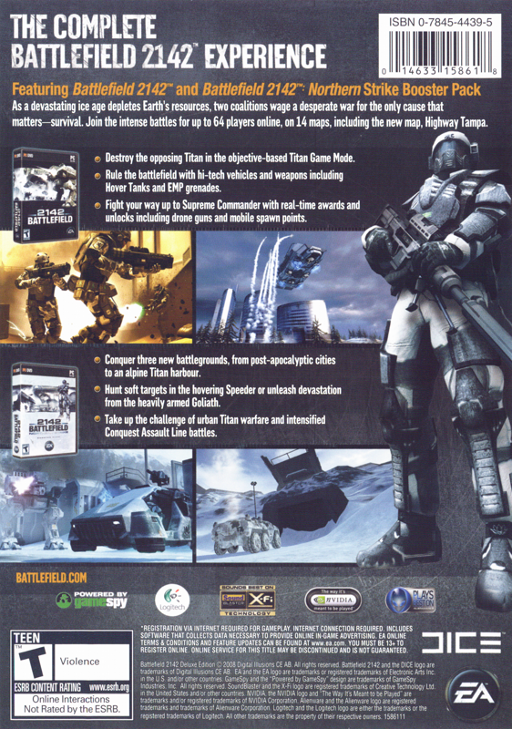 Back Cover for Battlefield 2142: Deluxe Edition (Windows)