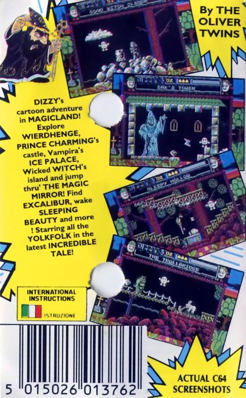 Back Cover for Magicland Dizzy (Commodore 64)